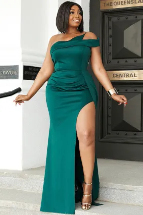 Sexy One Shoulder Plus Size Evening Gown Prom Dress