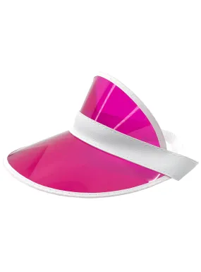 1980s Hot Pink Visor Adults Costume Hat