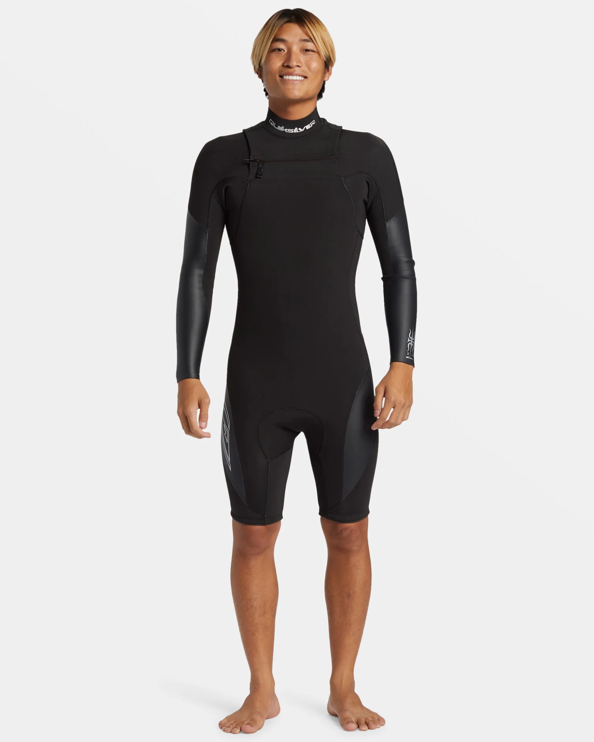 2/2mm Mercury Chest Zip Long Sleeve Springsuit - Black