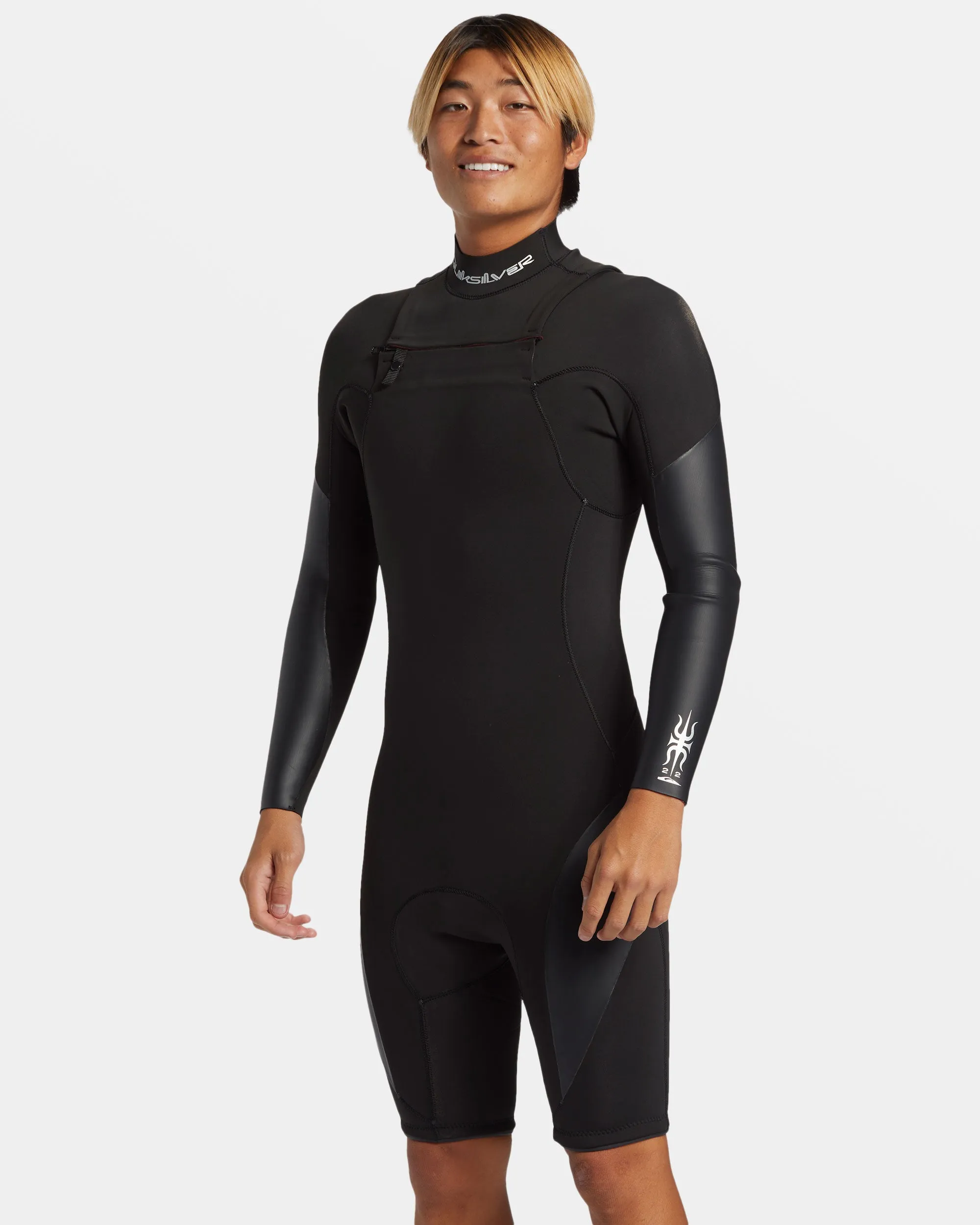 2/2mm Mercury Chest Zip Long Sleeve Springsuit - Black