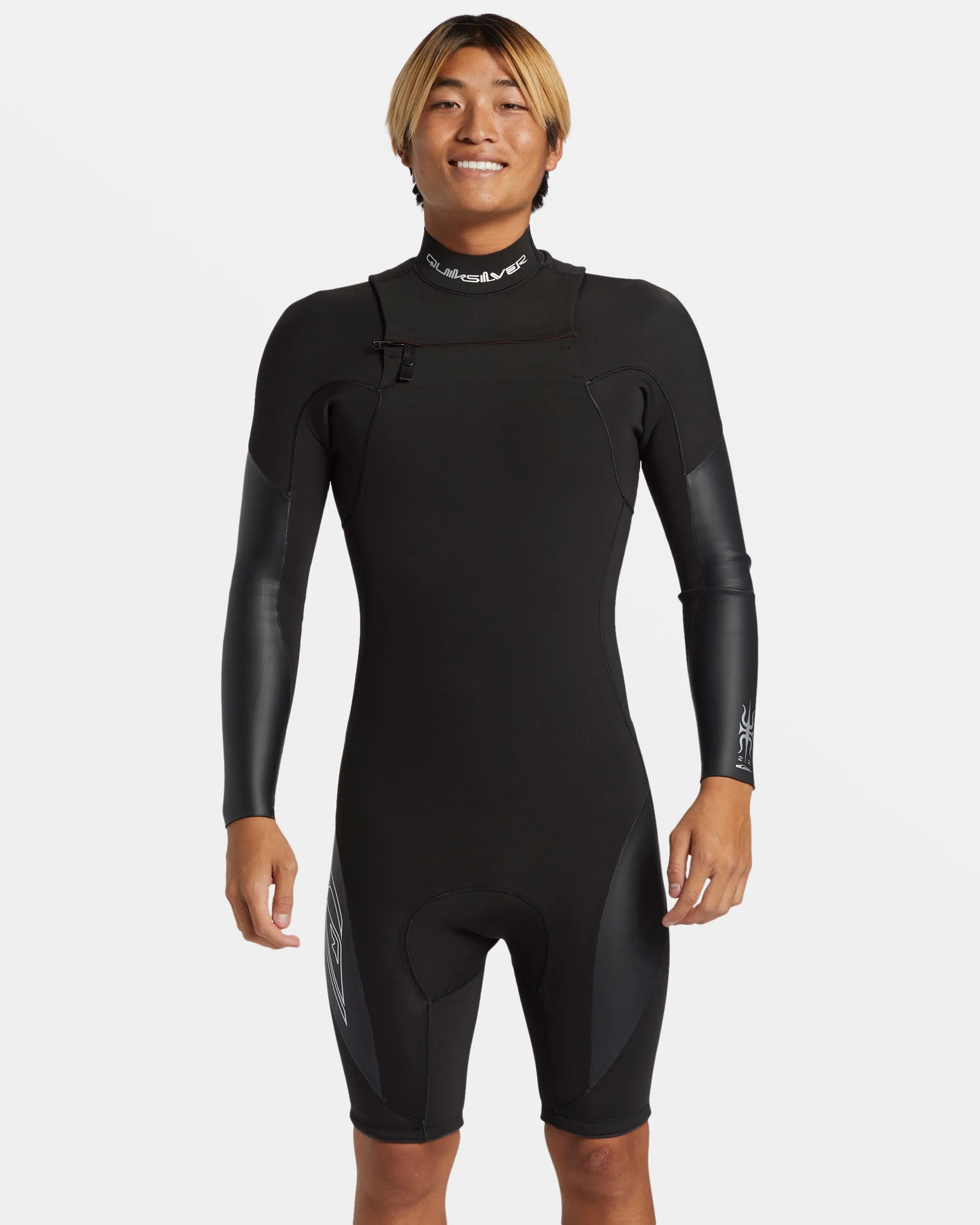 2/2mm Mercury Chest Zip Long Sleeve Springsuit - Black