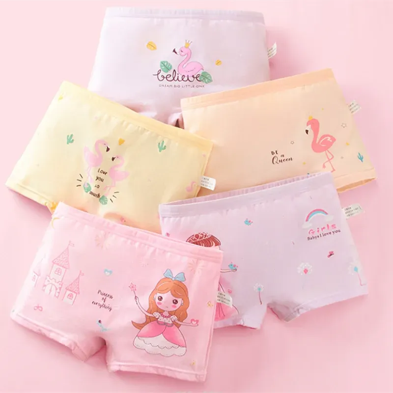 5Pcs/lot Baby Girls Cartoon Underpants Kids Underwear Cotton Panties Toddler Children Underwear 2-10years