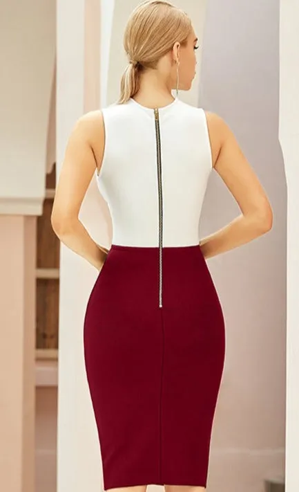 Adaline Bandage Dress with Mesh Inserts