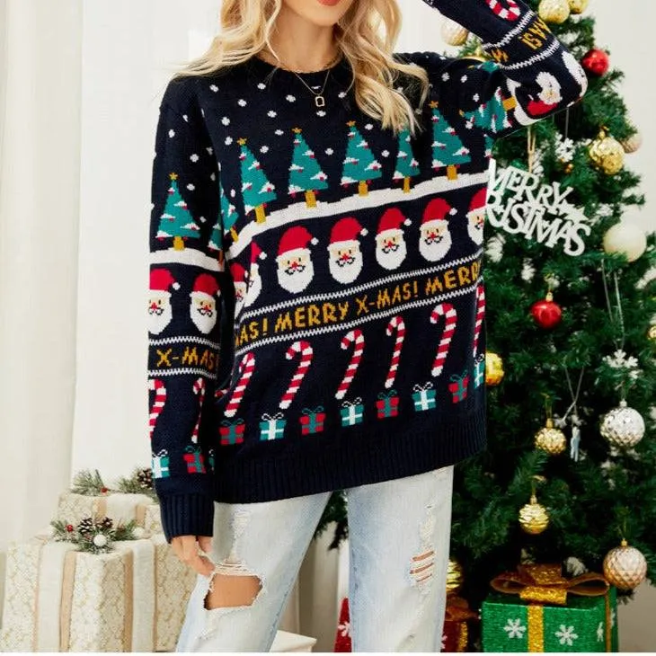 Alexa Santa Snowflake Christmas Sweater