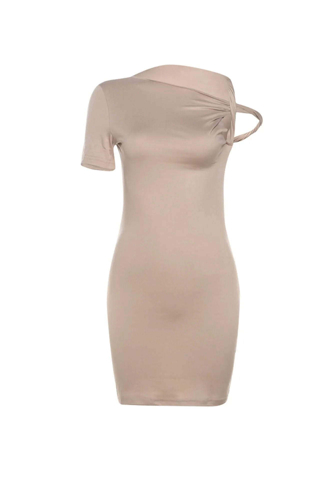 Asymmetrical Twist Bodycon Mini Dress