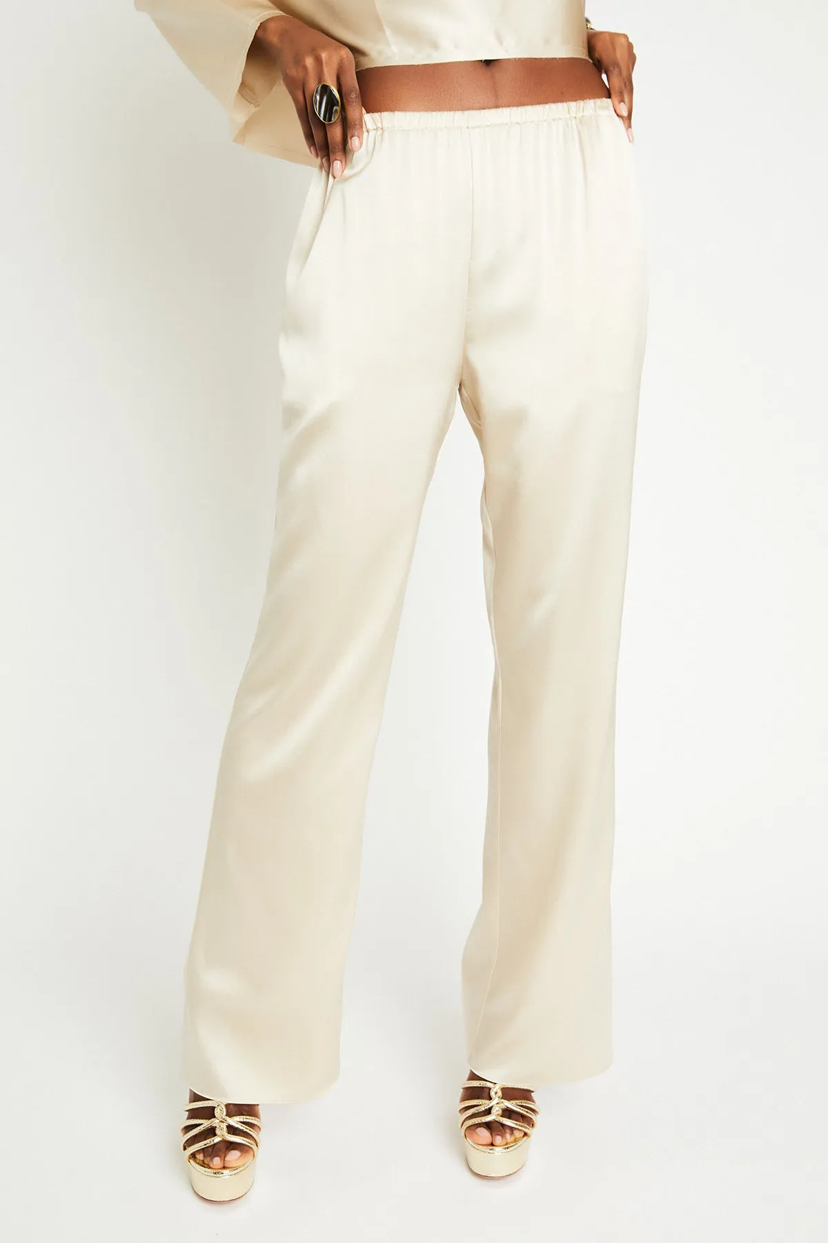   Beryll Liz Silk Pants | Latte