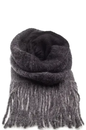 Black and Grey Brushed Mohair Scarf