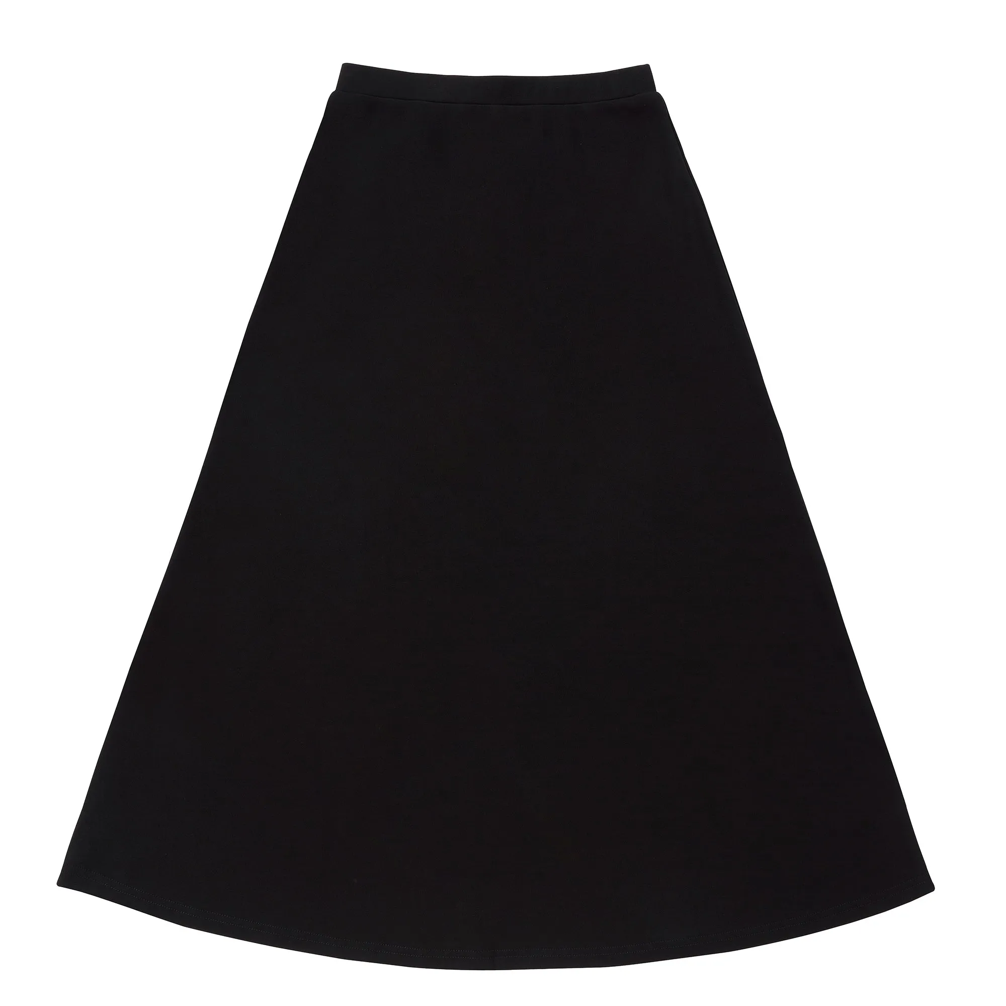 Black Jersey A-line Maxi Skirt