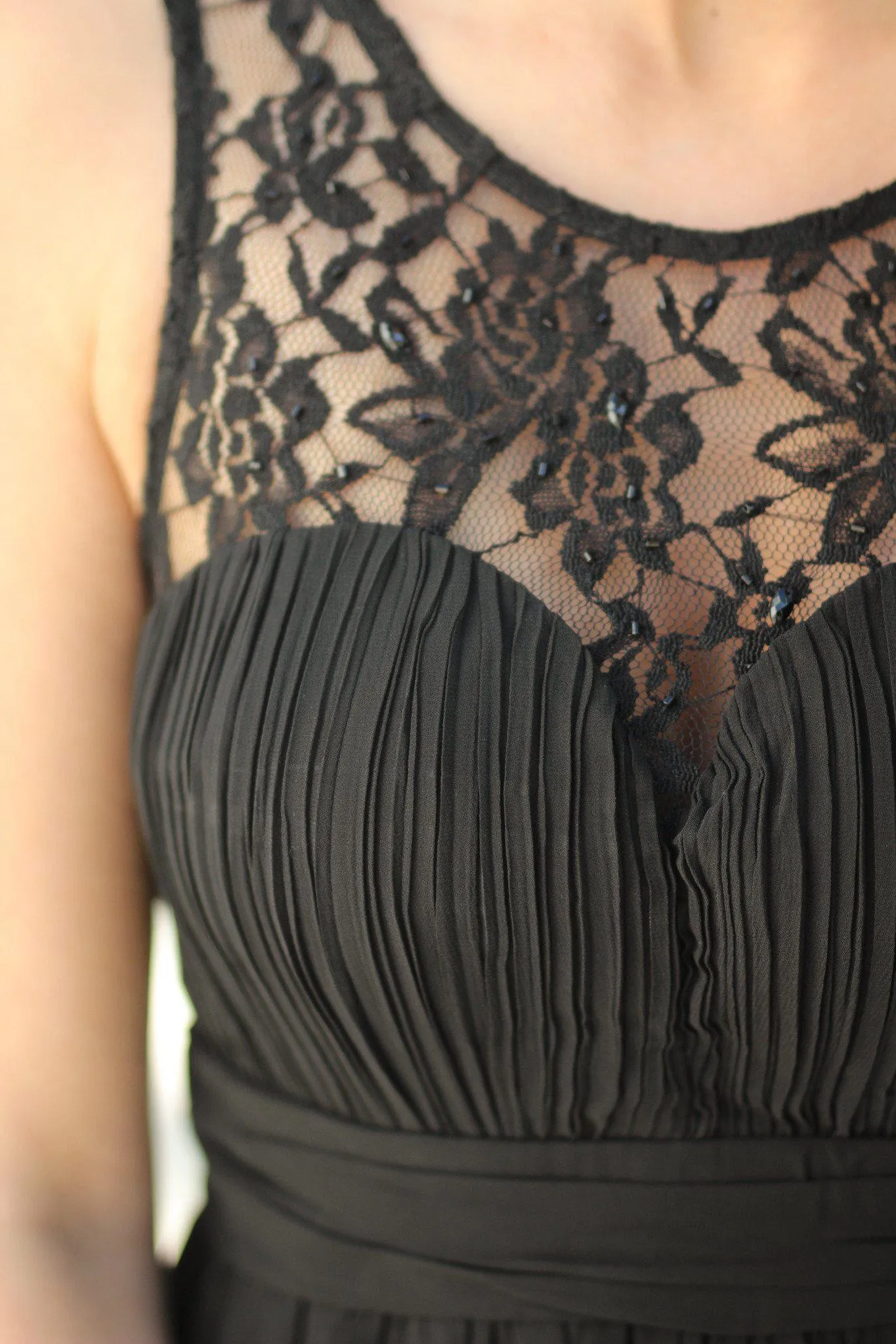 Black Lace Top Maxi Dress