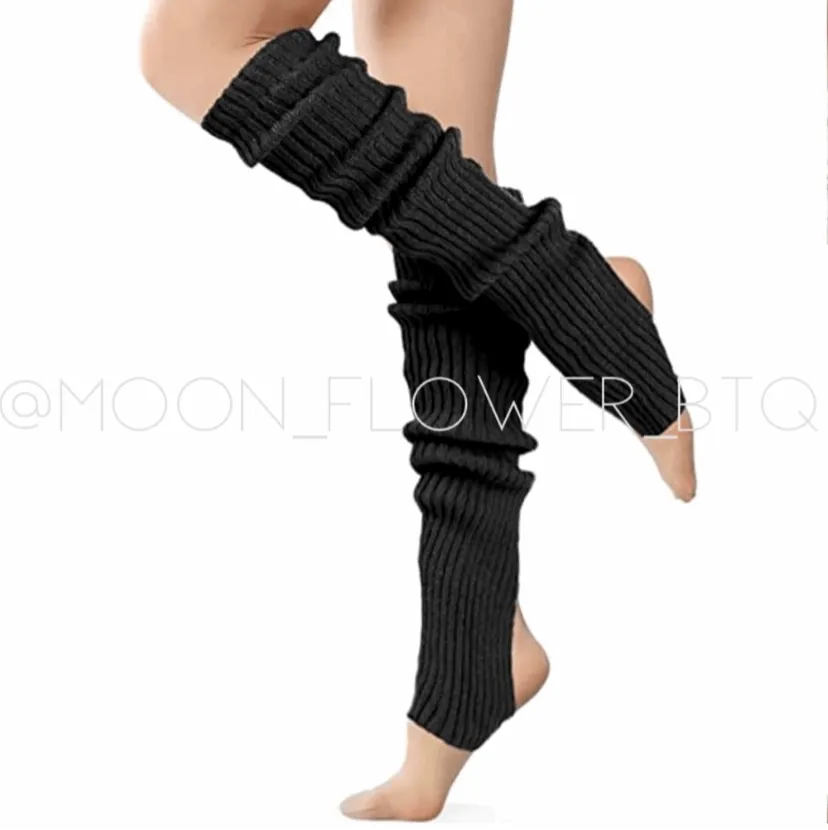 Black Leg Warmers Toeless Yoga Dance Socks