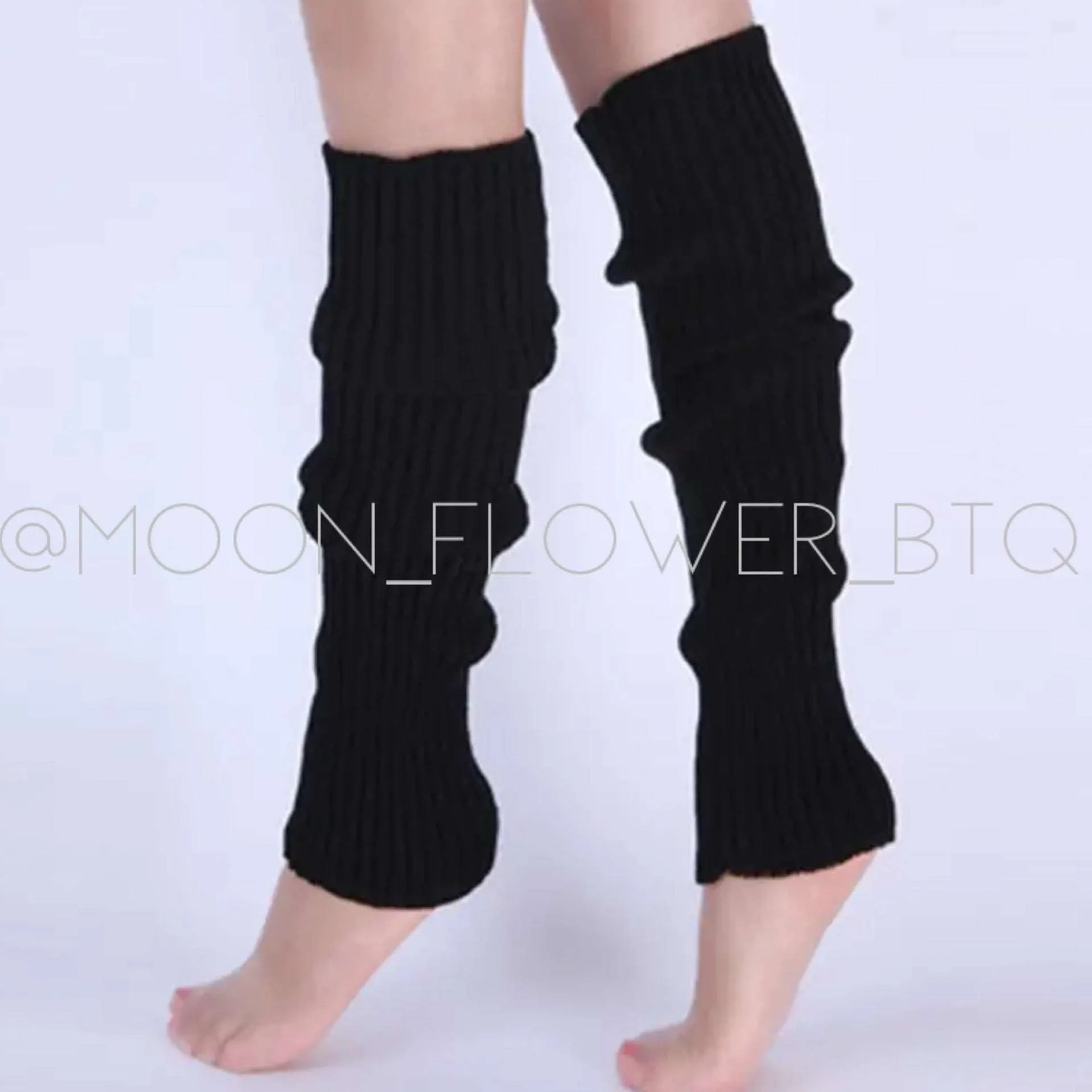 Black Warm Knit Leg Warmers