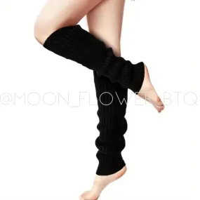 Black Warm Knit Leg Warmers