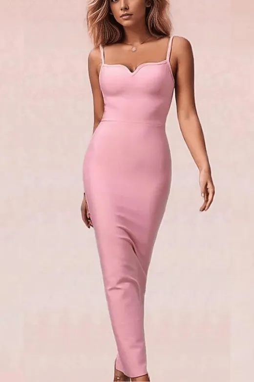 Blanche Bandage Maxi Dress - Dusty Pink