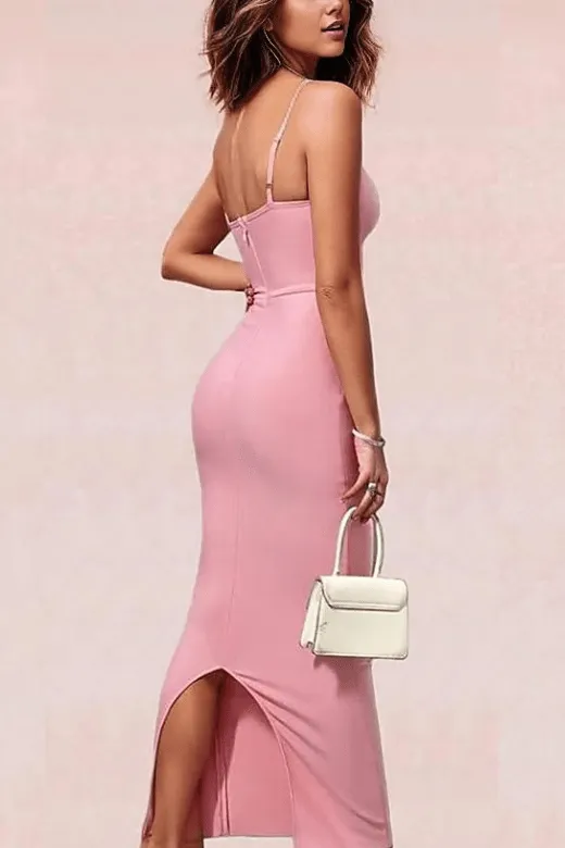 Blanche Bandage Maxi Dress - Dusty Pink