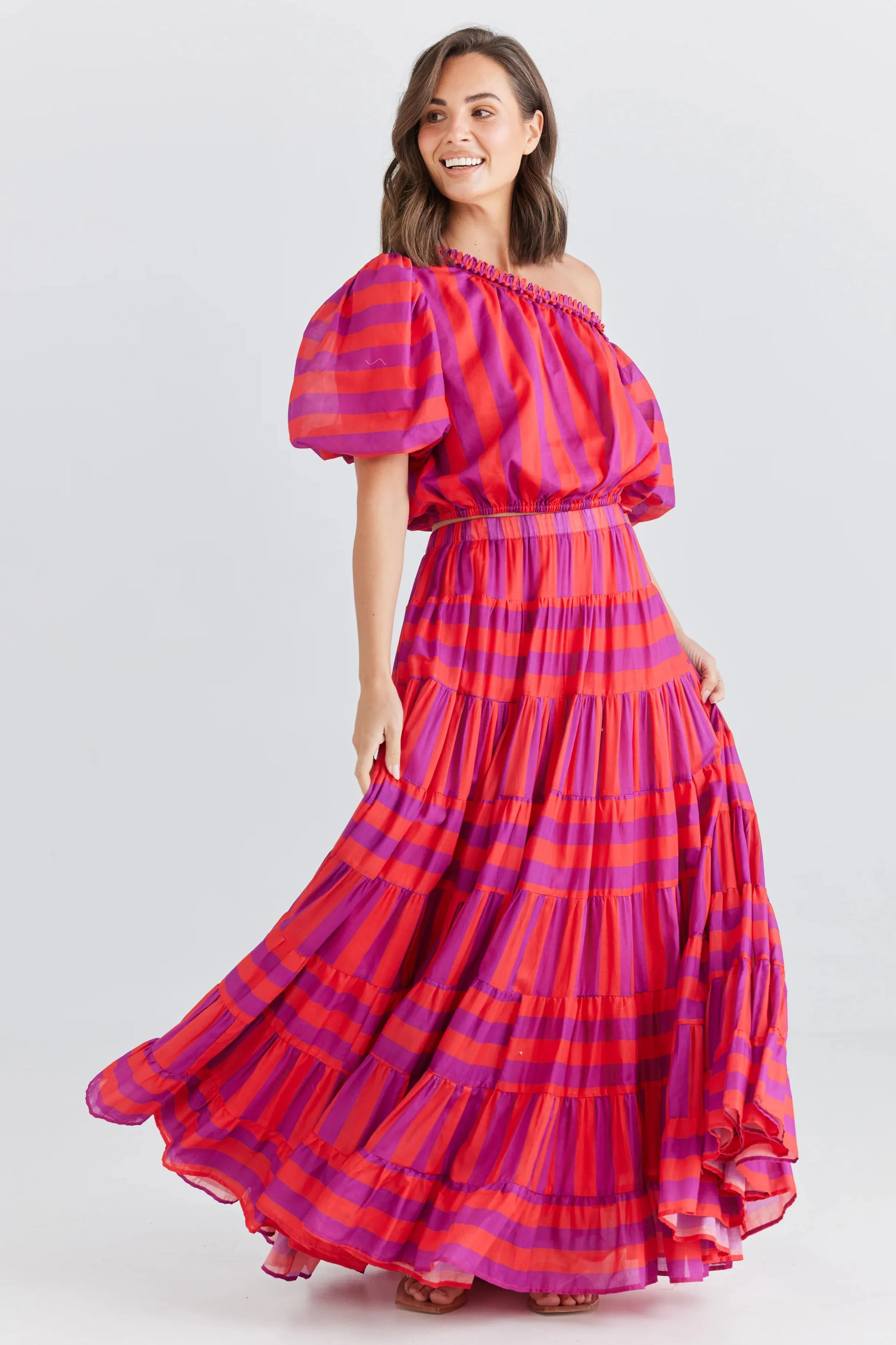 Blossom Skirt in Yuzu Stripe