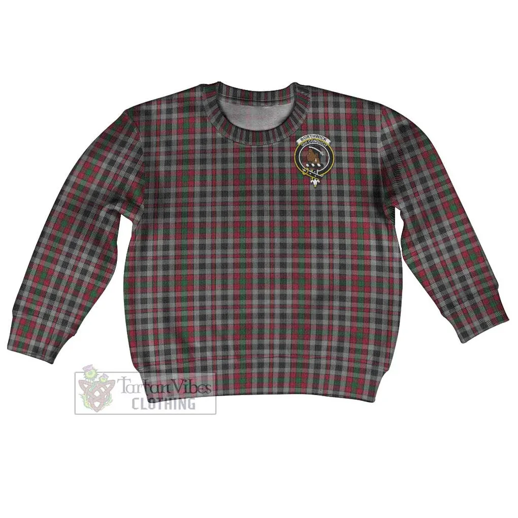 Borthwick Tartan Kid Ugly Sweater with Family Crest