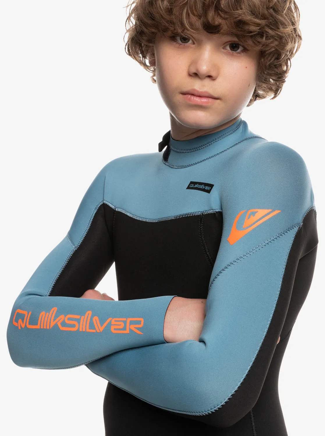 Boys 8-16 3/2mm Everyday Sessions Back Zip Wetsuit - Black/Provincial Blue