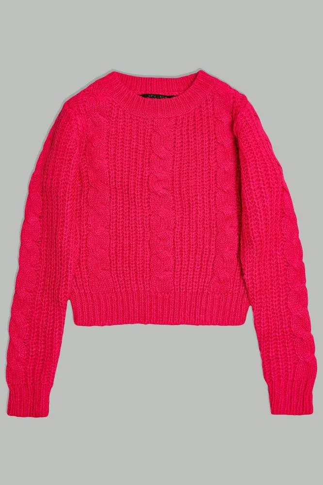 Braided Knit Fisherman's Pullover For Kids