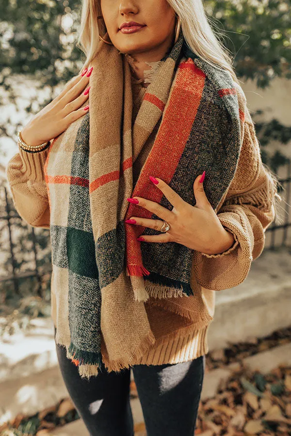 Brooklyn Bridge Blanket Scarf in Khaki