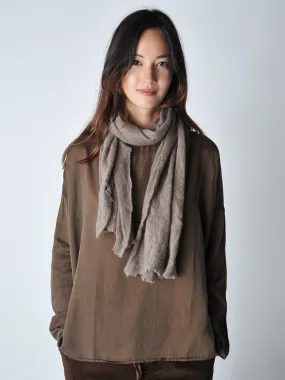 Brown Melange Knit Scarf