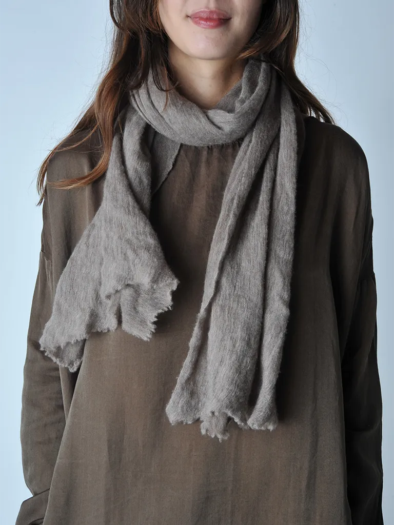 Brown Melange Knit Scarf