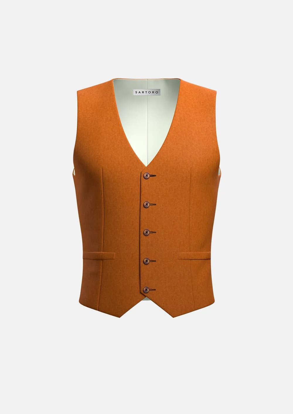 Burnt Orange Linen Vest