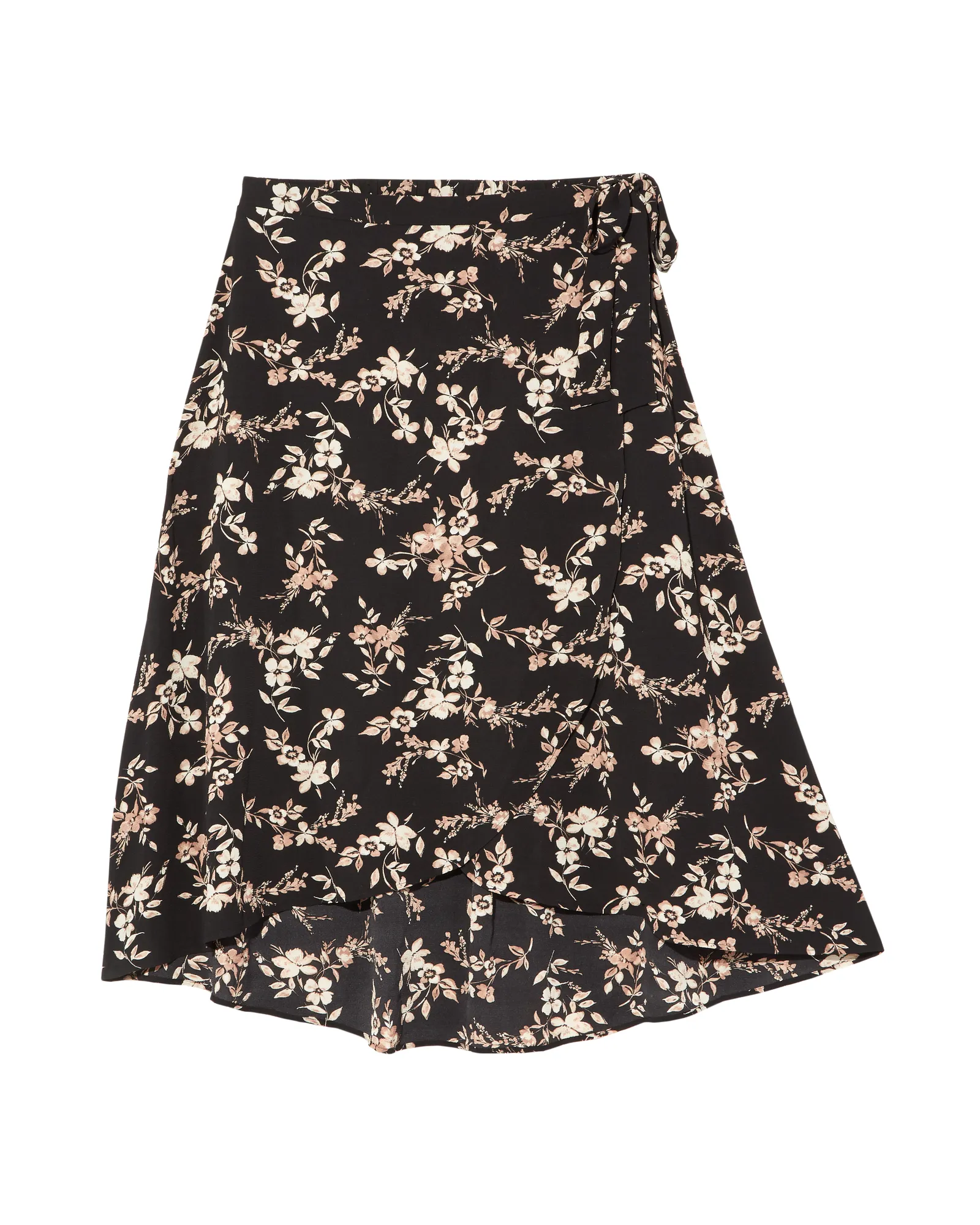 Buttercup High-Low Faux Wrap Skirt | Black / Pink