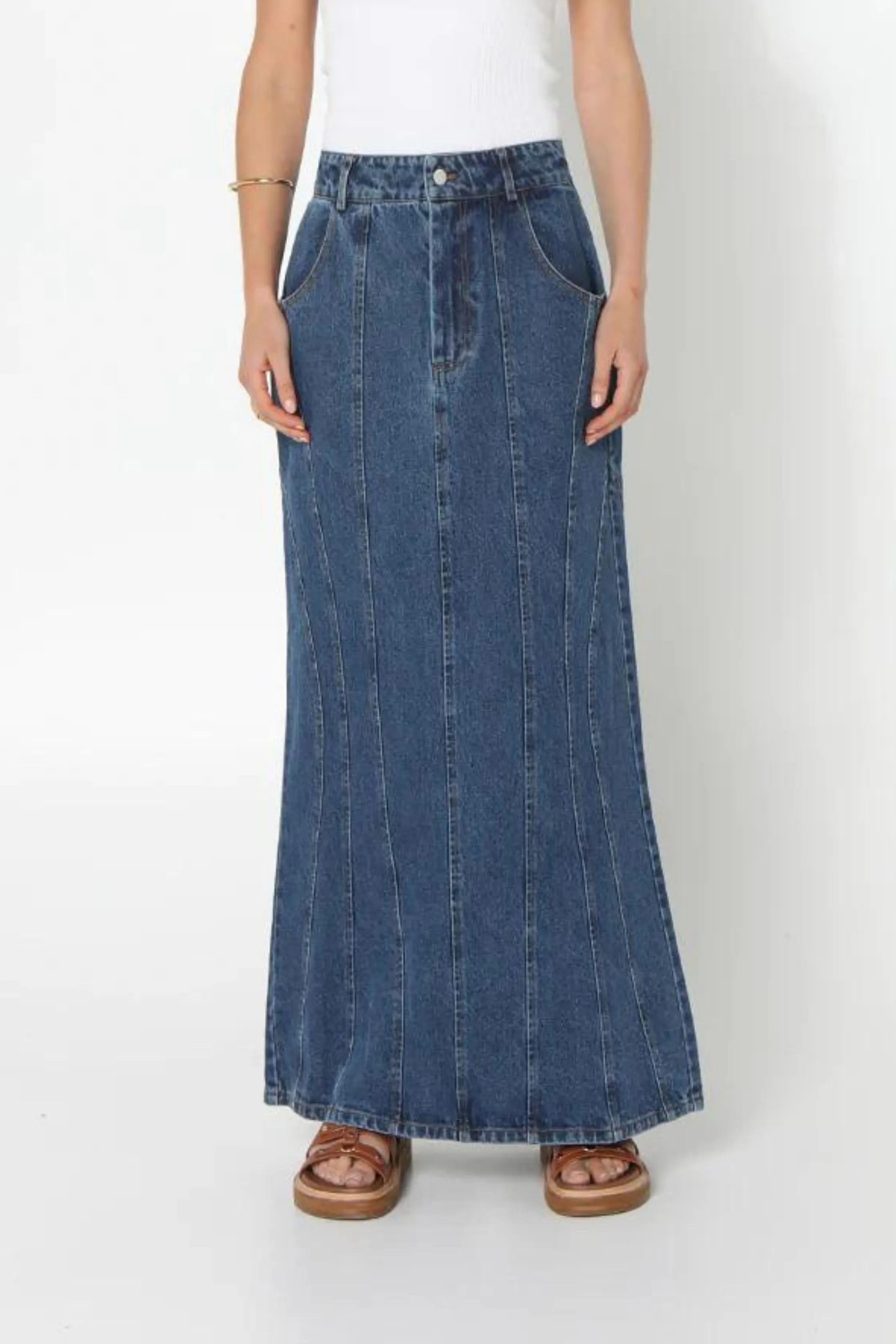 CARISSA MAXI SKIRT - Blue