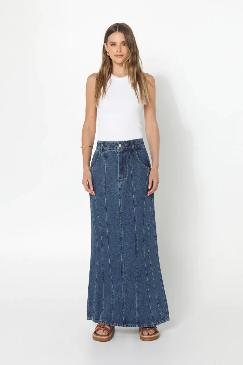 CARISSA MAXI SKIRT - Blue