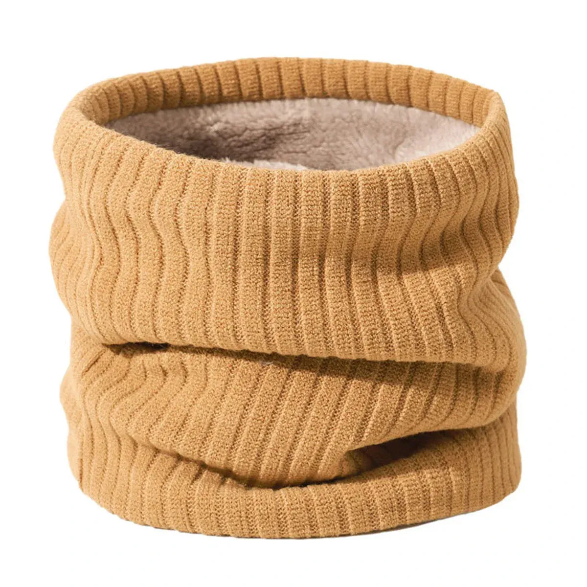 Cashmere Knit Ring Wool Neck Warmer Scarf for Women