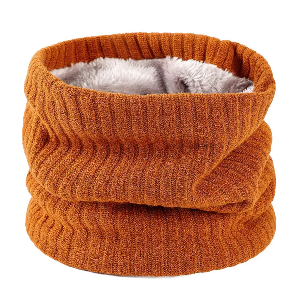 Cashmere Knit Ring Wool Neck Warmer Scarf for Women