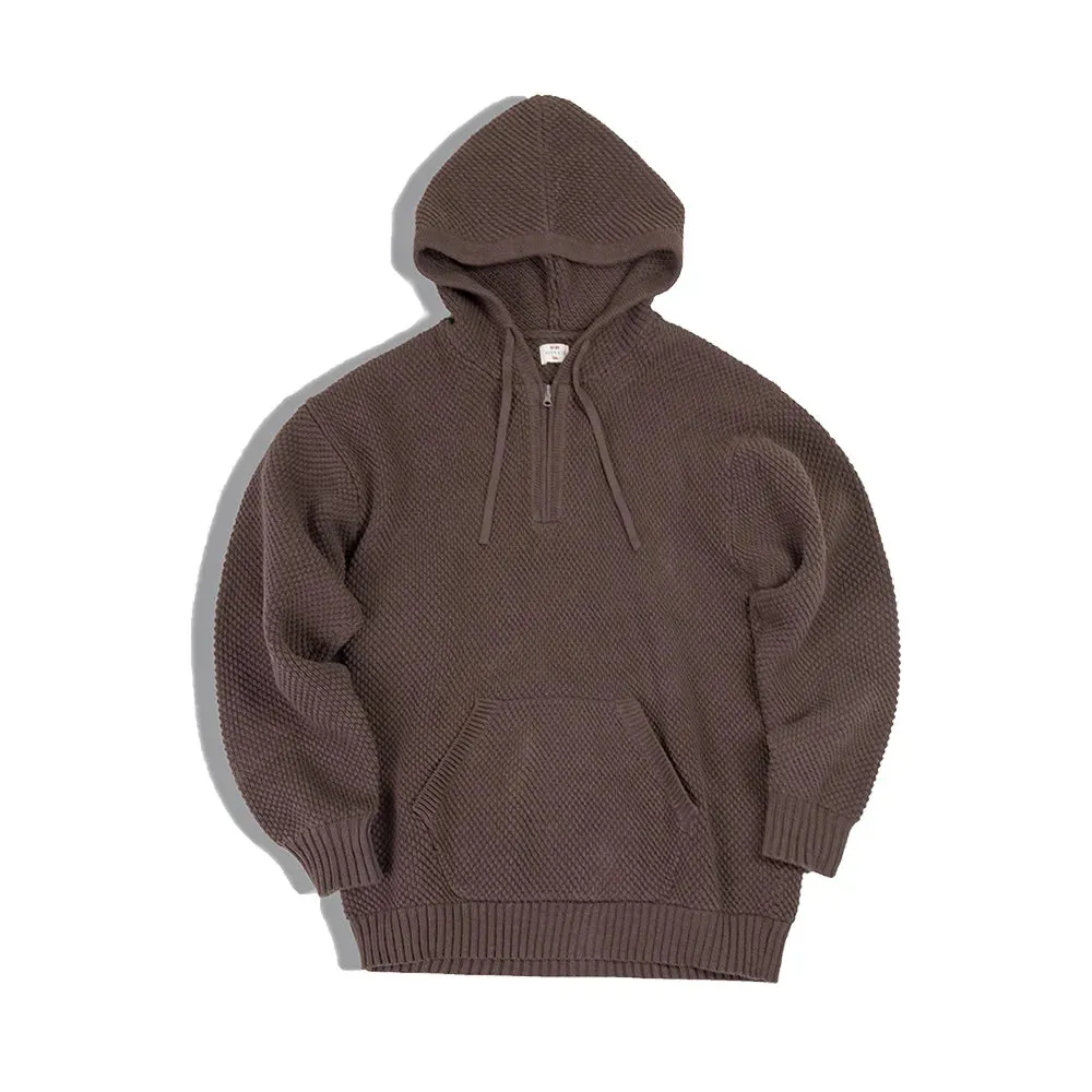 Casual Knit Sweater Half-zip Essentials Hoodies for Men - Warm Hooded Sweatshirt