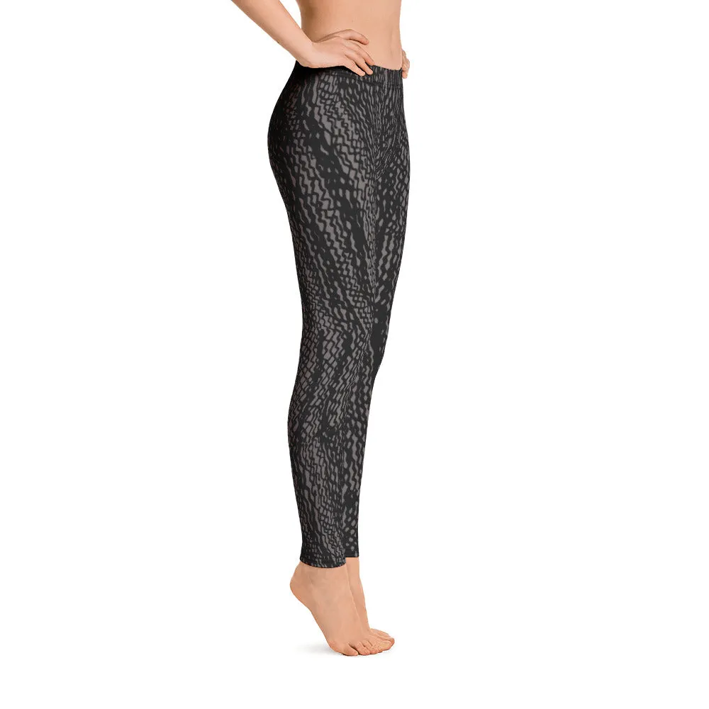 Charcoal Grey Tire Scribble Leggings