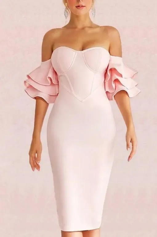 Charlie Bandage Dress - Dusty Pink