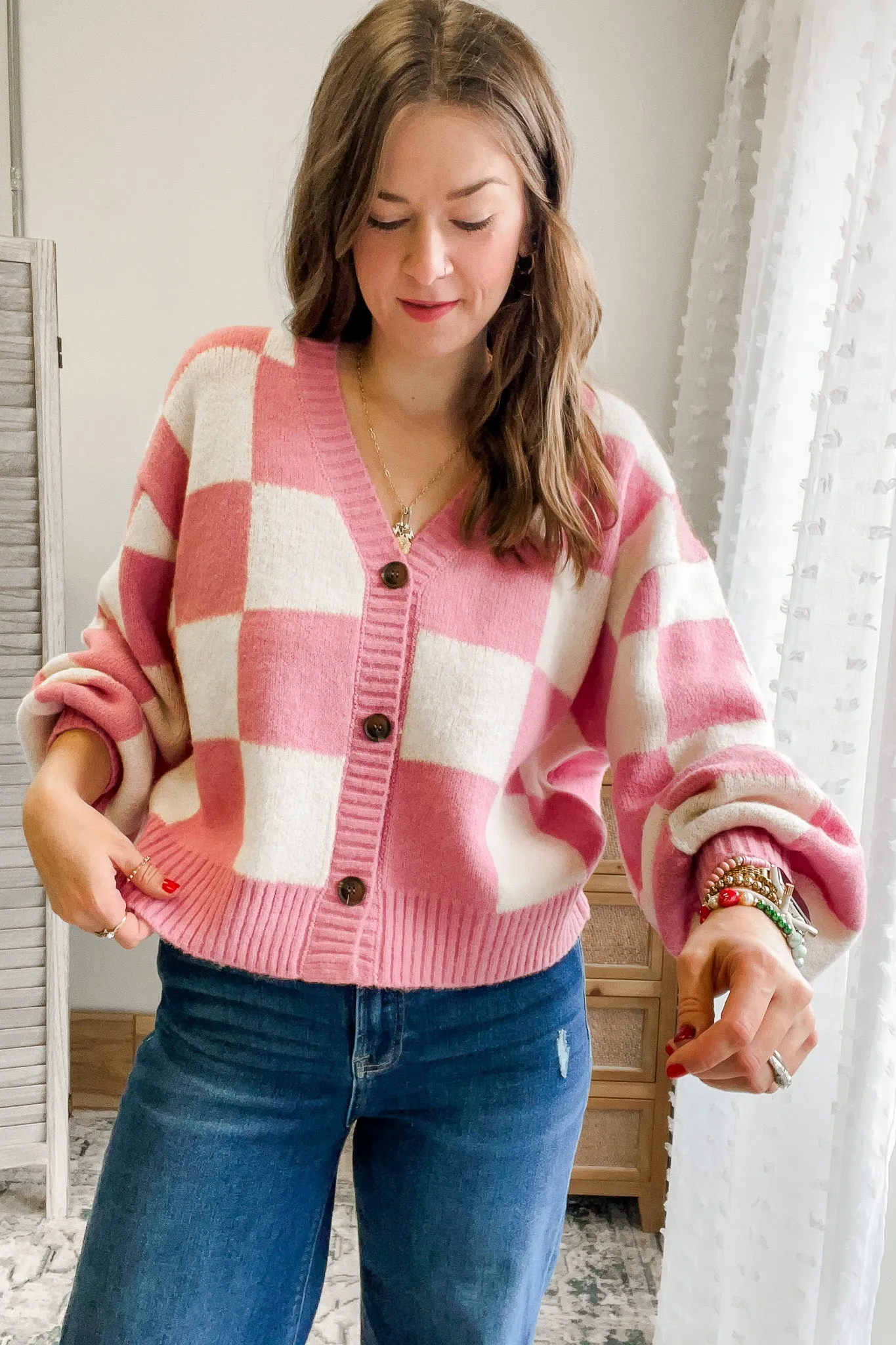 Checker Cardigan