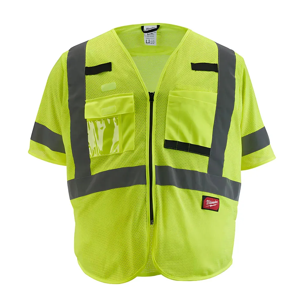 Class 3 High Visibility Yellow Mesh Safety Vest - 2XL/3XL