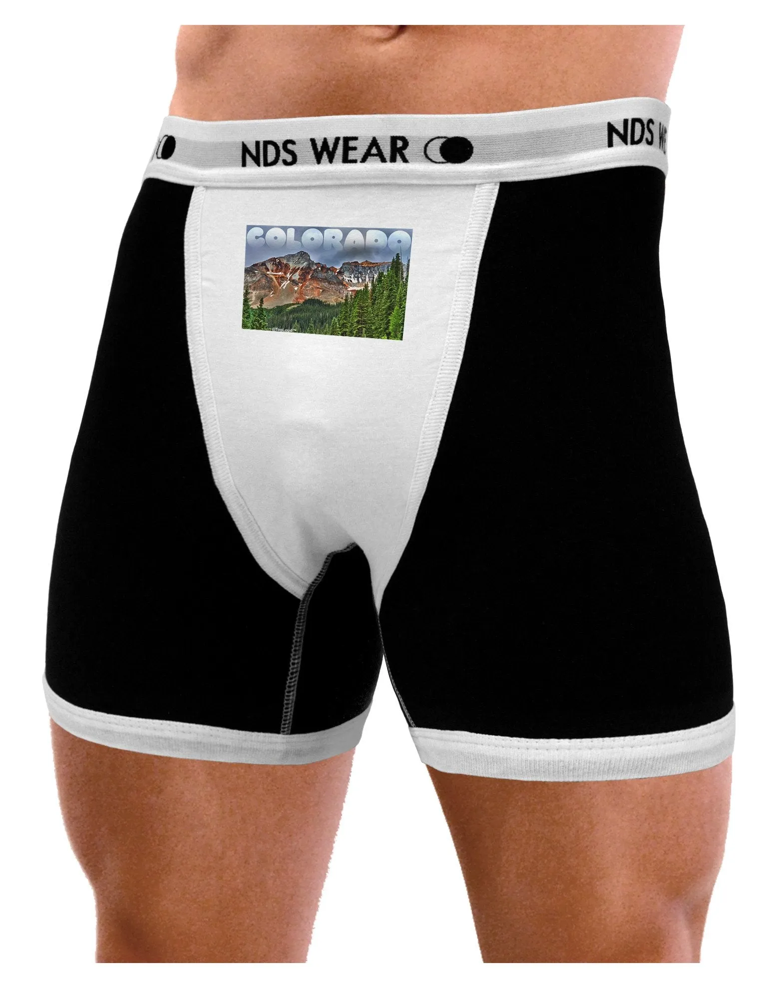 Colorado Mountains Forrest Text Mens Boxer Brief Underwear