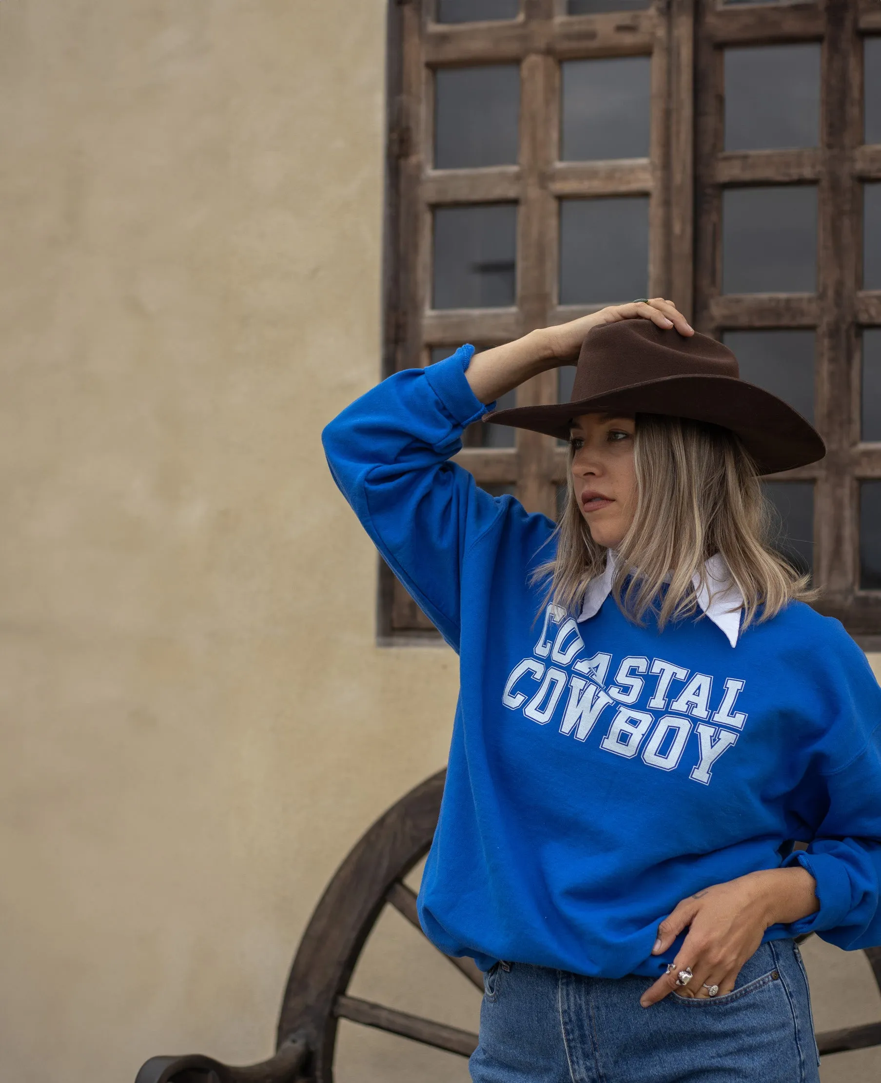 Cowboy Blue Varsity Crewneck