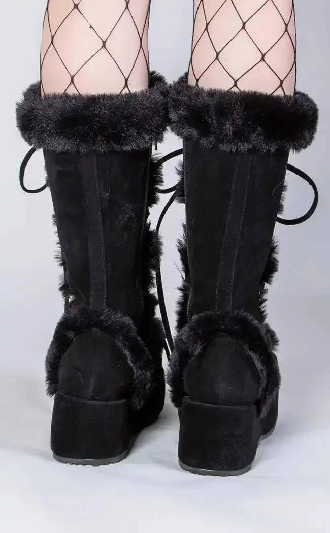 CUBBY-311 Black Vegan Suede Boots (Au Stock)