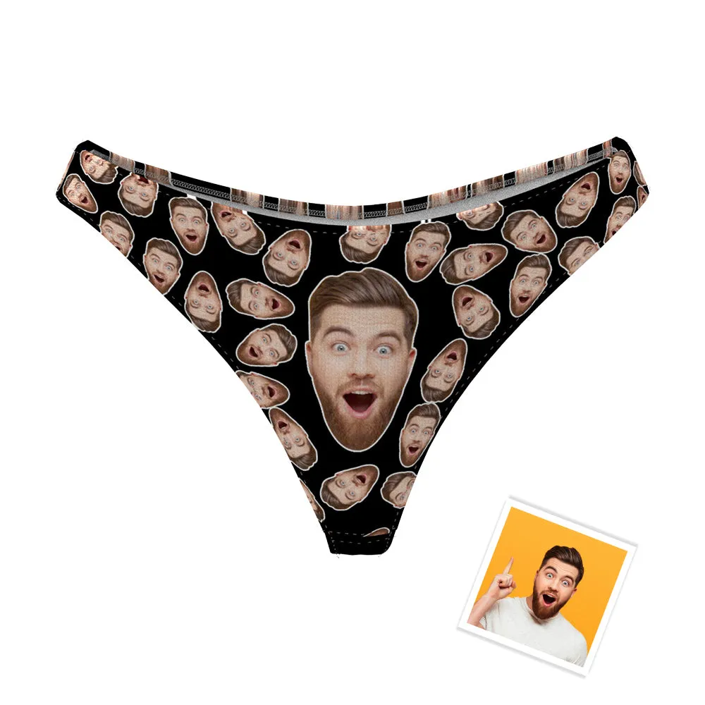 Custom Boyfriend Face Thong Panties Funny Gift For Her