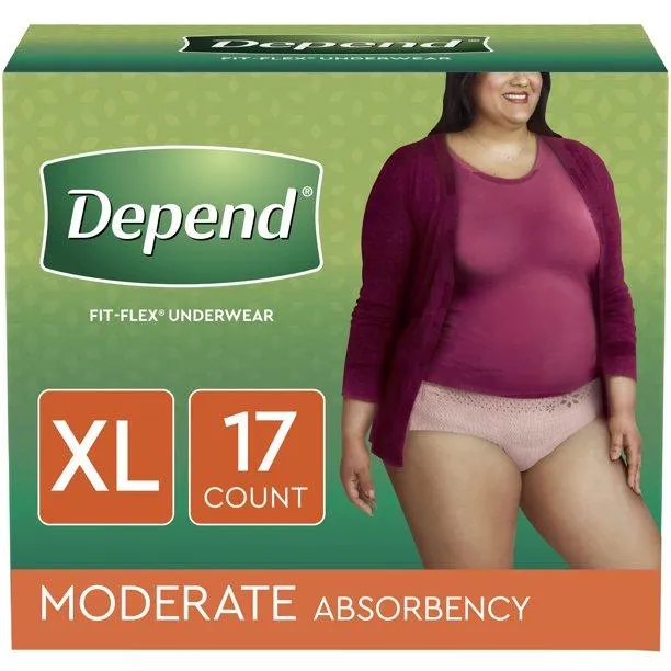 Depend Fit-Flex Underwear for Women Moderate Absorbency