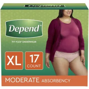 Depend Fit-Flex Underwear for Women Moderate Absorbency