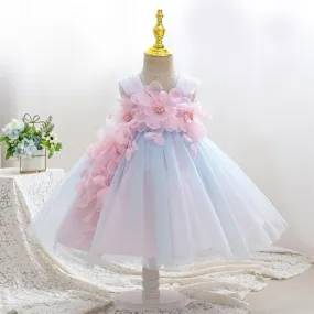 Dreamy Floral Princess Dress Fairytale-Like Petal Embellishment Creating a Princess Dream