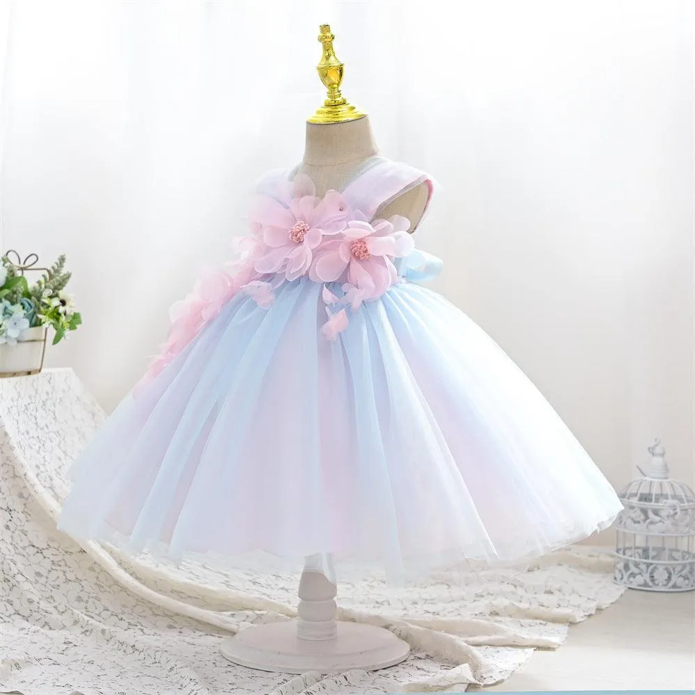 Dreamy Floral Princess Dress Fairytale-Like Petal Embellishment Creating a Princess Dream