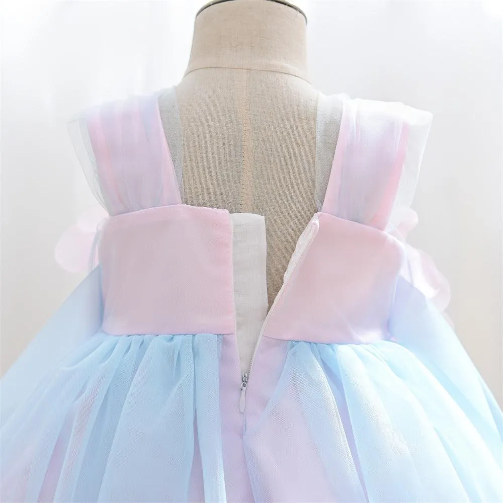 Dreamy Floral Princess Dress Fairytale-Like Petal Embellishment Creating a Princess Dream