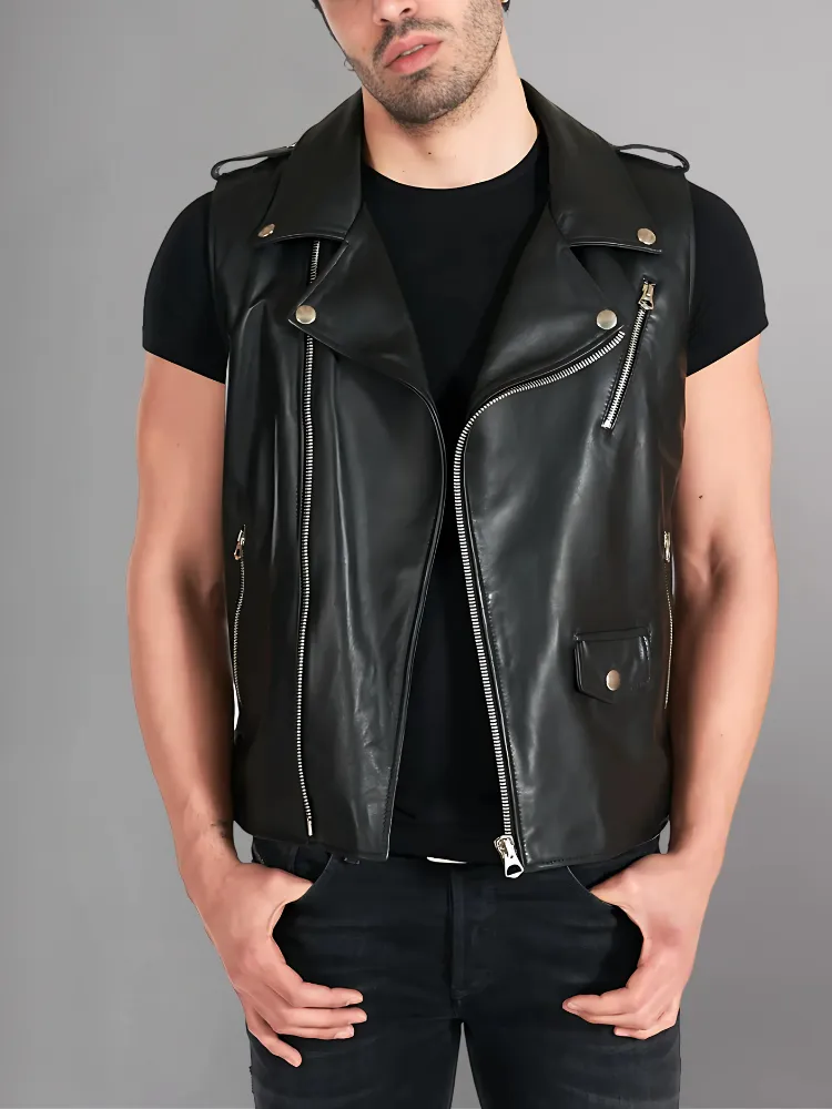 DYLAN MEN'S MOTORCYCLE LEATHER VEST