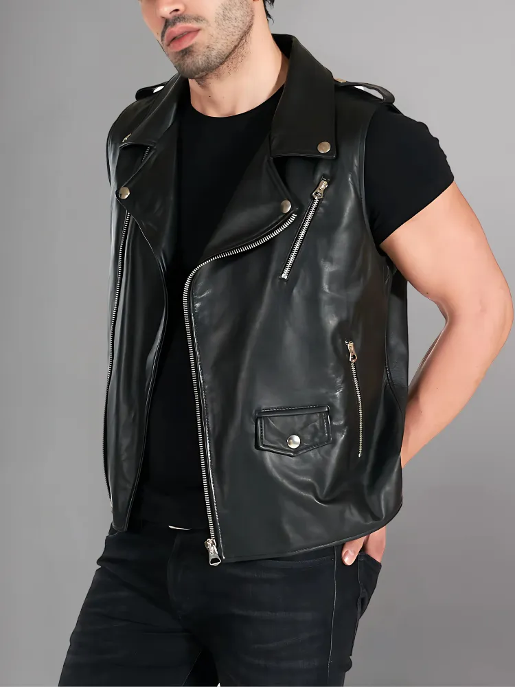 DYLAN MEN'S MOTORCYCLE LEATHER VEST