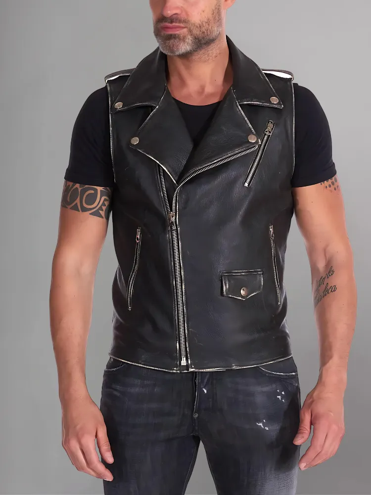 DYLAN MEN'S MOTORCYCLE LEATHER VEST