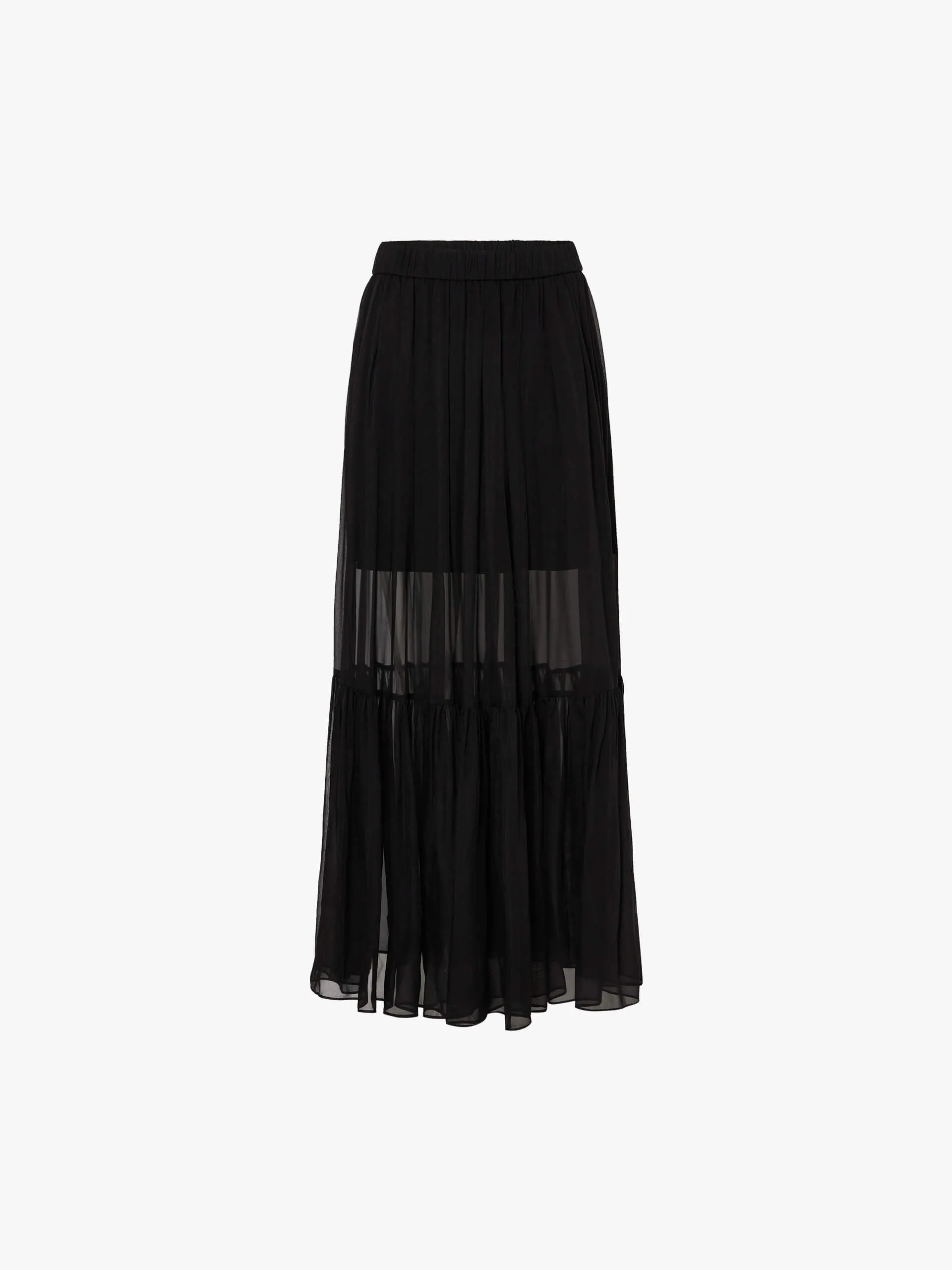 Elasticated Waist Silk Skirt