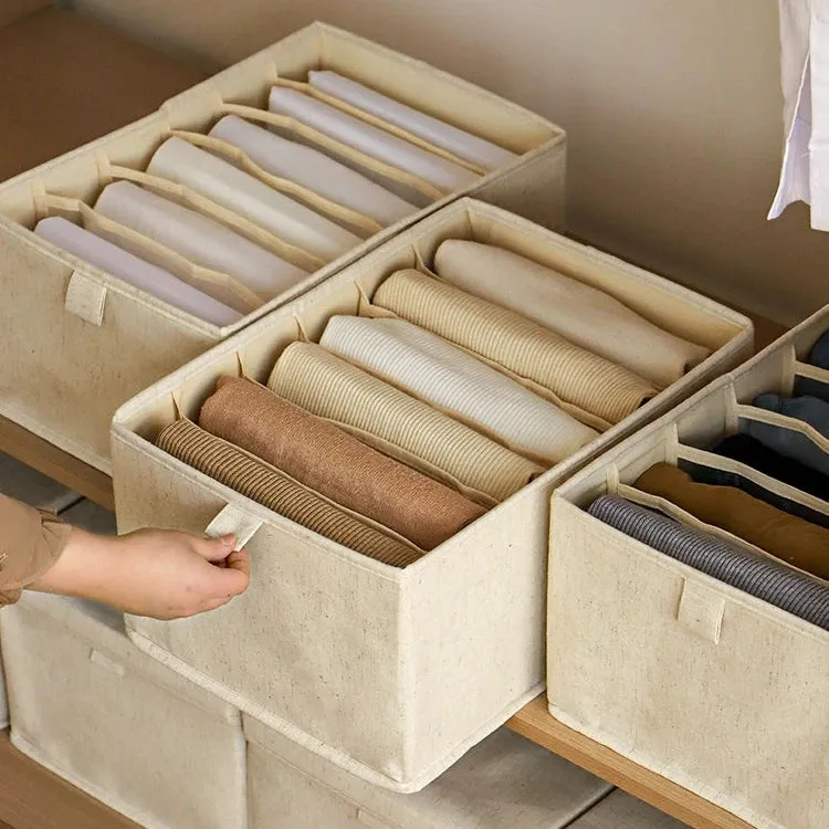 Elegant Cotton and Linen Storage Organizer